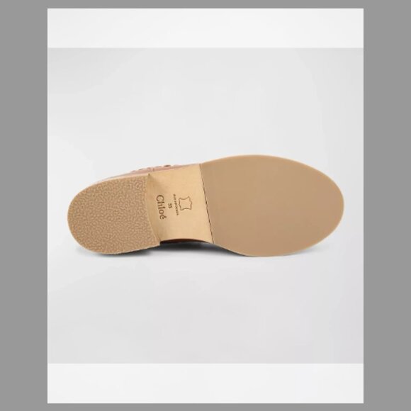 Chloe Girl's Leather Scallop-Trim Ankle Boots, (Color brown Size:35EU (4US KID) - Picture 5 of 11